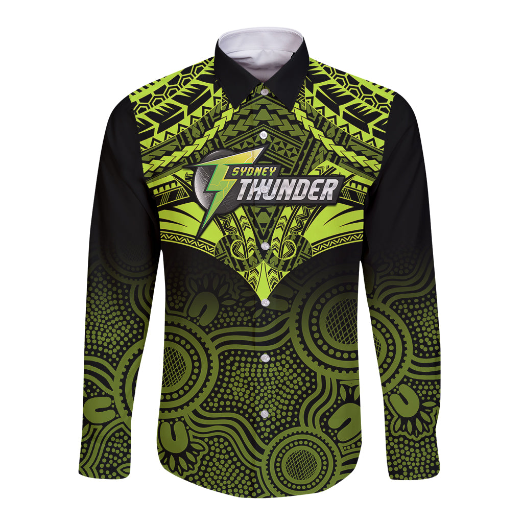 sydney-thunder-cricket-long-sleeve-button-shirt-2023-unique-indigenous-art-mix-polynesian-pattern