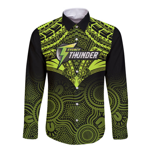 sydney-thunder-cricket-long-sleeve-button-shirt-2023-unique-indigenous-art-mix-polynesian-pattern