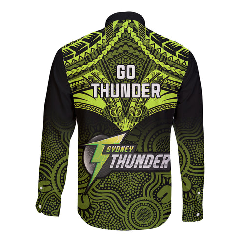 sydney-thunder-cricket-long-sleeve-button-shirt-2023-unique-indigenous-art-mix-polynesian-pattern