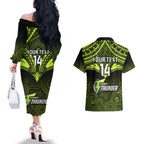 custom-sydney-thunder-cricket-couples-matching-off-the-shoulder-long-sleeve-dress-and-hawaiian-shirt-2023-unique-indigenous-art-mix-polynesian-pattern