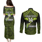 custom-sydney-thunder-cricket-couples-matching-puletasi-dress-and-long-sleeve-button-shirts-2023-unique-indigenous-art-mix-polynesian-pattern