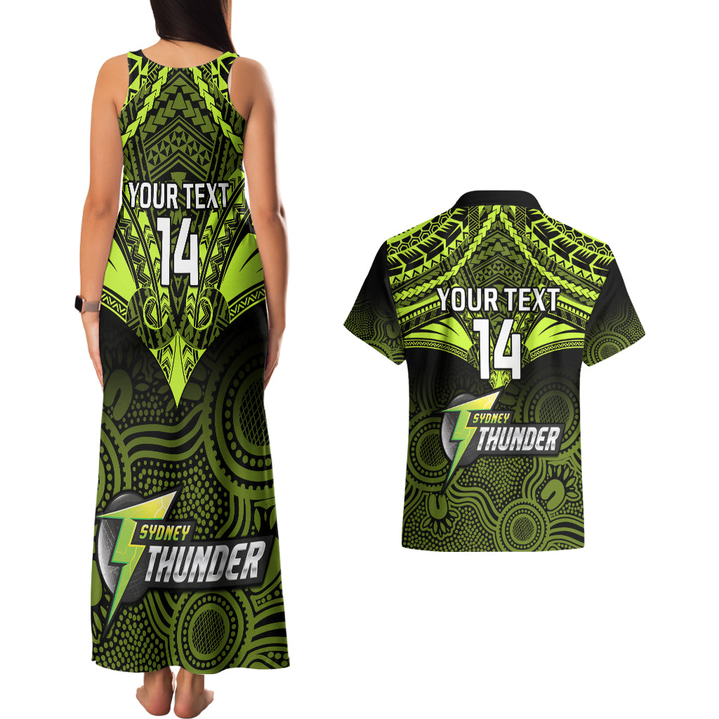 custom-sydney-thunder-cricket-couples-matching-tank-maxi-dress-and-hawaiian-shirt-2023-unique-indigenous-art-mix-polynesian-pattern