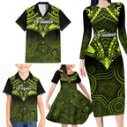 custom-sydney-thunder-cricket-family-matching-long-sleeve-bodycon-dress-and-hawaiian-shirt-2023-unique-indigenous-art-mix-polynesian-pattern
