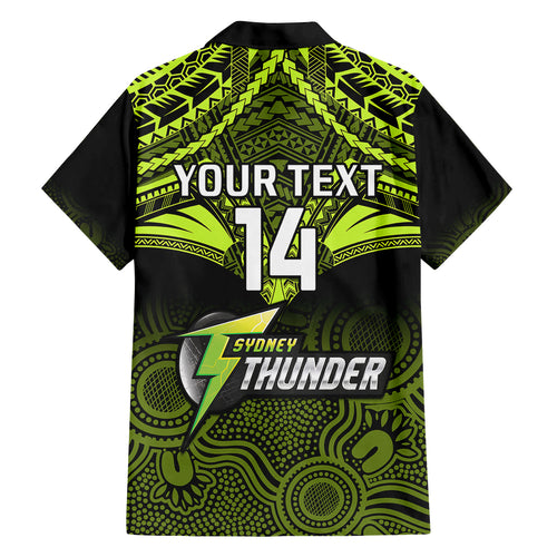 custom-sydney-thunder-cricket-family-matching-long-sleeve-bodycon-dress-and-hawaiian-shirt-2023-unique-indigenous-art-mix-polynesian-pattern