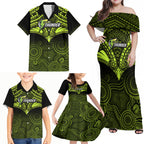custom-sydney-thunder-cricket-family-matching-off-shoulder-maxi-dress-and-hawaiian-shirt-2023-unique-indigenous-art-mix-polynesian-pattern