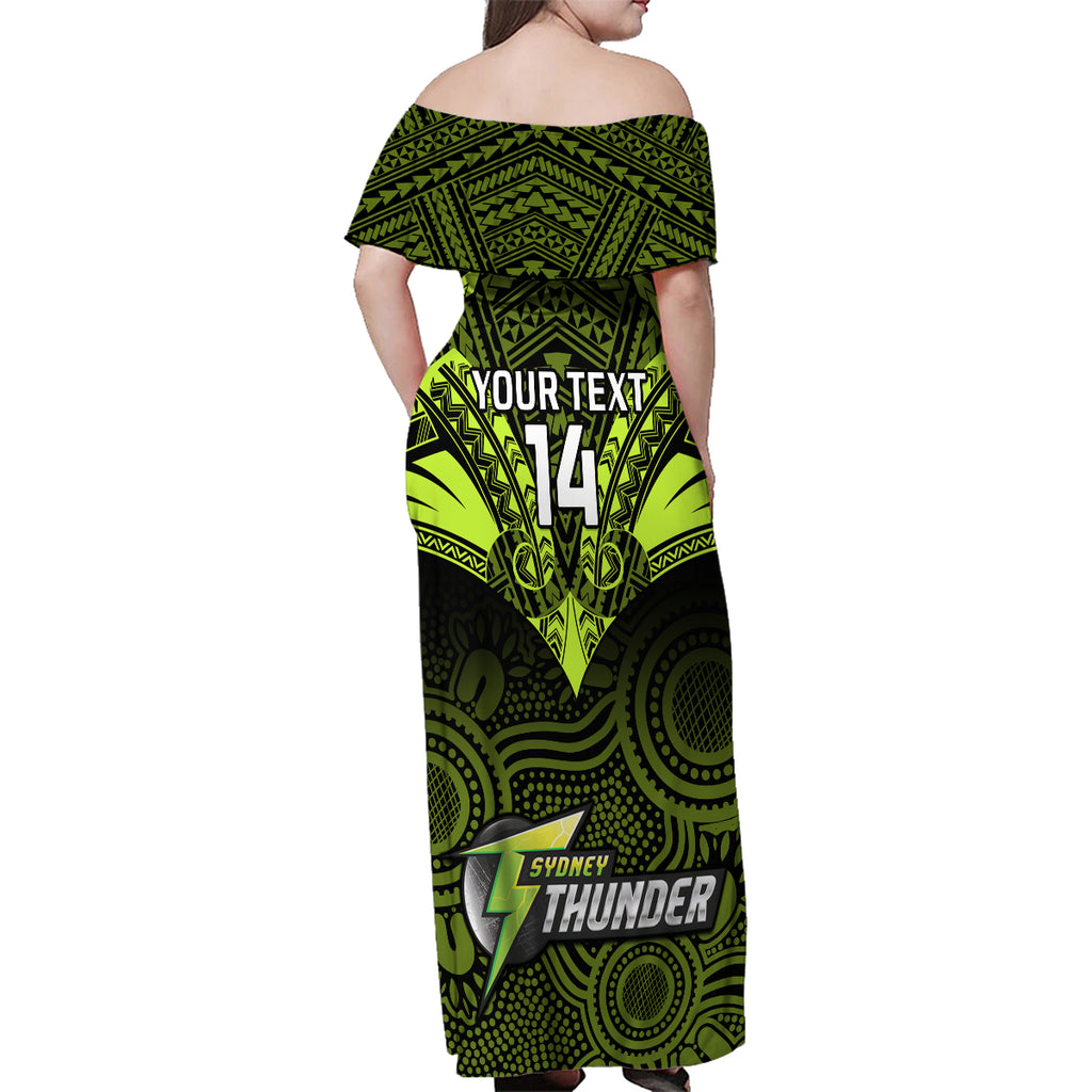 custom-sydney-thunder-cricket-family-matching-off-shoulder-maxi-dress-and-hawaiian-shirt-2023-unique-indigenous-art-mix-polynesian-pattern