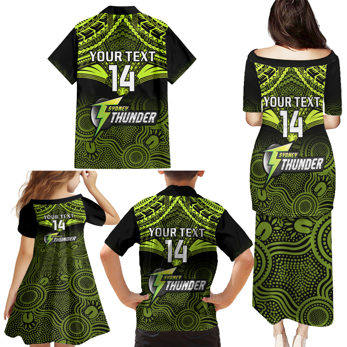 custom-sydney-thunder-cricket-family-matching-puletasi-dress-and-hawaiian-shirt-2023-unique-indigenous-art-mix-polynesian-pattern