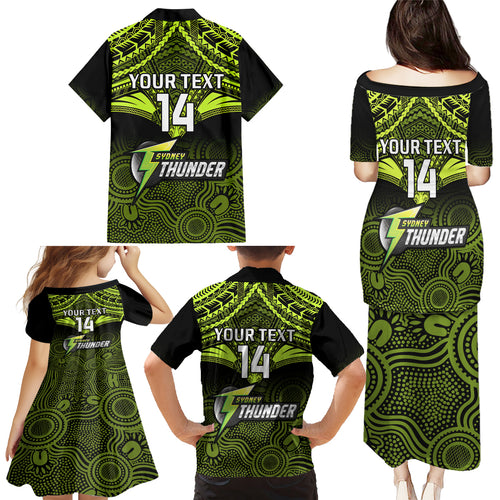 custom-sydney-thunder-cricket-family-matching-puletasi-dress-and-hawaiian-shirt-2023-unique-indigenous-art-mix-polynesian-pattern