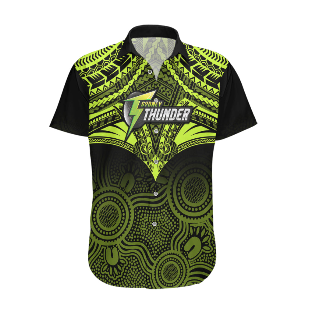 custom-sydney-thunder-cricket-hawaiian-shirt-2023-unique-indigenous-art-mix-polynesian-pattern