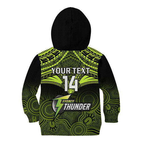 custom-sydney-thunder-cricket-kid-hoodie-2023-unique-indigenous-art-mix-polynesian-pattern