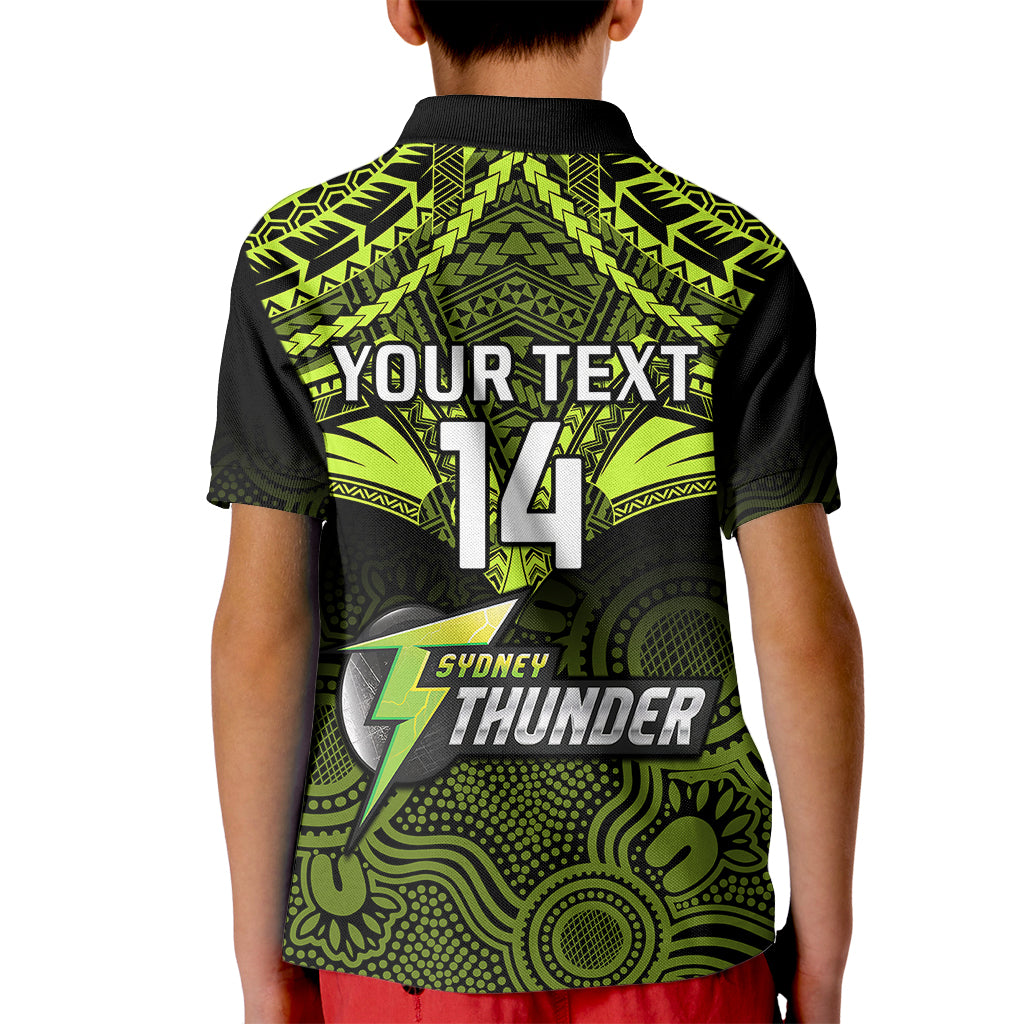 custom-sydney-thunder-cricket-kid-polo-shirt-2023-unique-indigenous-art-mix-polynesian-pattern