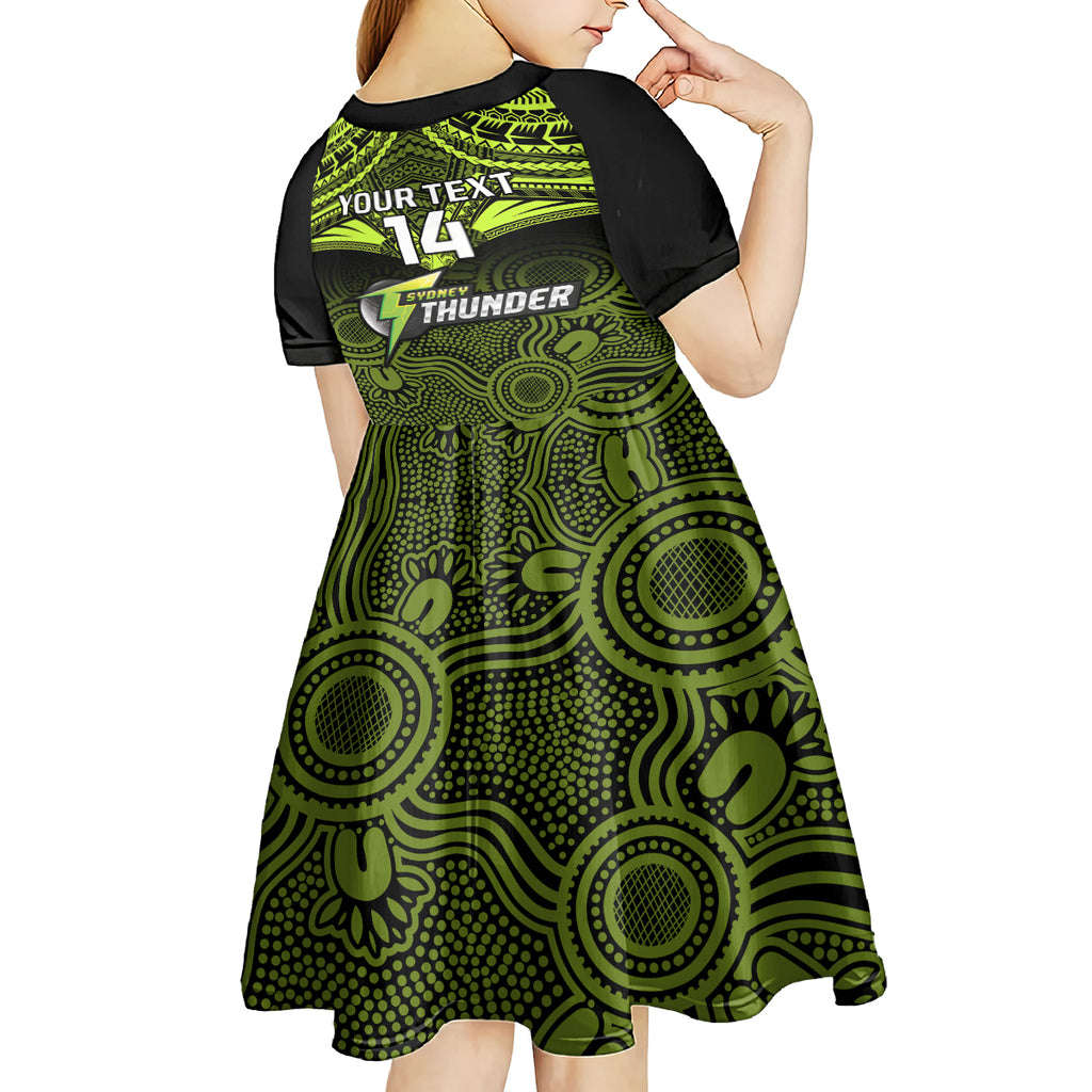 custom-sydney-thunder-cricket-kid-short-sleeve-dress-2023-unique-indigenous-art-mix-polynesian-pattern