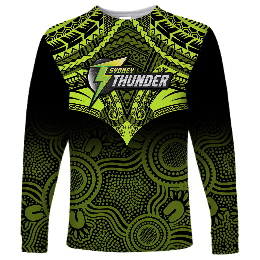 custom-sydney-thunder-cricket-long-sleeve-shirt-2023-unique-indigenous-art-mix-polynesian-pattern