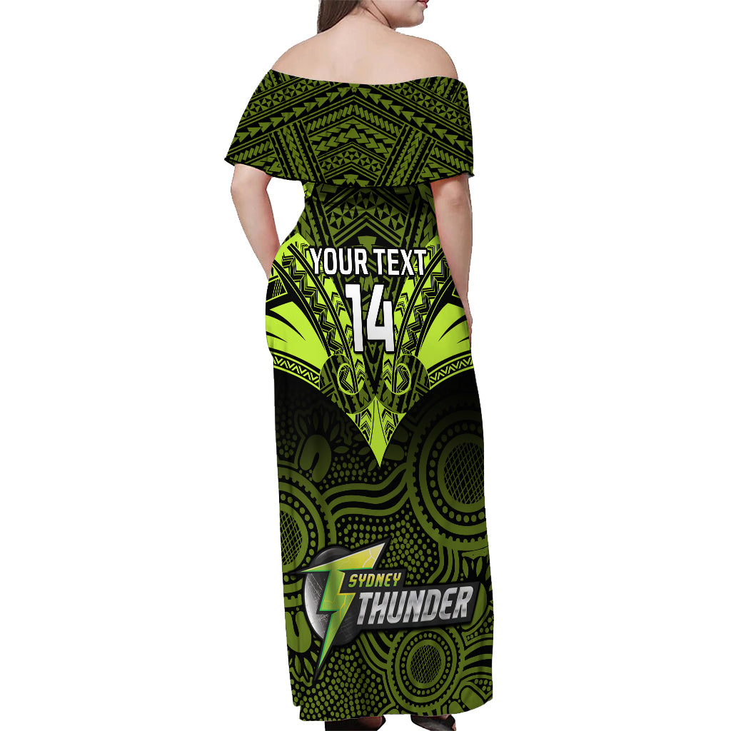 custom-sydney-thunder-cricket-off-shoulder-maxi-dress-2023-unique-indigenous-art-mix-polynesian-pattern