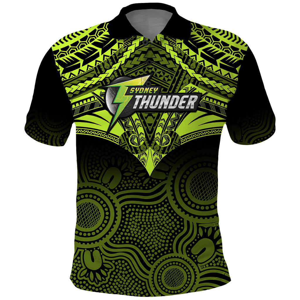 custom-sydney-thunder-cricket-polo-shirt-2023-unique-indigenous-art-mix-polynesian-pattern