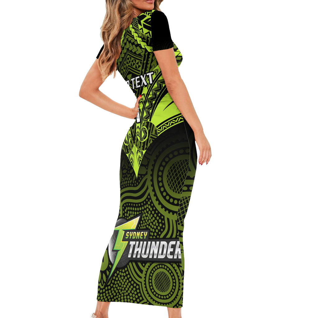 custom-sydney-thunder-cricket-short-sleeve-bodycon-dress-2023-unique-indigenous-art-mix-polynesian-pattern