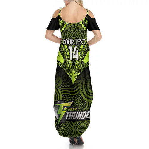 custom-sydney-thunder-cricket-summer-maxi-dress-2023-unique-indigenous-art-mix-polynesian-pattern