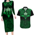 melbourne-stars-cricket-couples-matching-long-sleeve-bodycon-dress-and-hawaiian-shirt-2023-unique-indigenous-art-mix-polynesian-pattern
