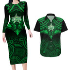 melbourne-stars-cricket-couples-matching-long-sleeve-bodycon-dress-and-hawaiian-shirt-2023-unique-indigenous-art-mix-polynesian-pattern