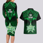 melbourne-stars-cricket-couples-matching-long-sleeve-bodycon-dress-and-hawaiian-shirt-2023-unique-indigenous-art-mix-polynesian-pattern