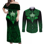 melbourne-stars-cricket-couples-matching-off-shoulder-maxi-dress-and-long-sleeve-button-shirts-2023-unique-indigenous-art-mix-polynesian-pattern