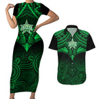melbourne-stars-cricket-couples-matching-short-sleeve-bodycon-dress-and-hawaiian-shirt-2023-unique-indigenous-art-mix-polynesian-pattern