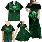 melbourne-stars-cricket-family-matching-off-shoulder-maxi-dress-and-hawaiian-shirt-2023-unique-indigenous-art-mix-polynesian-pattern