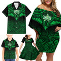 Melbourne Stars Cricket Family Matching Off Shoulder Short Dress and Hawaiian Shirt 2023 Unique Indigenous Art Mix Polynesian Pattern LT14