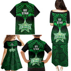 melbourne-stars-cricket-family-matching-puletasi-dress-and-hawaiian-shirt-2023-unique-indigenous-art-mix-polynesian-pattern
