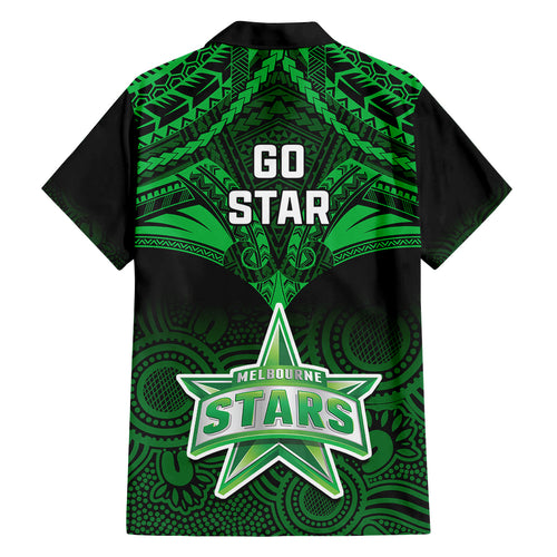 melbourne-stars-cricket-family-matching-puletasi-dress-and-hawaiian-shirt-2023-unique-indigenous-art-mix-polynesian-pattern