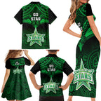 melbourne-stars-cricket-family-matching-short-sleeve-bodycon-dress-and-hawaiian-shirt-2023-unique-indigenous-art-mix-polynesian-pattern