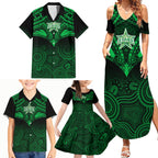 melbourne-stars-cricket-family-matching-summer-maxi-dress-and-hawaiian-shirt-2023-unique-indigenous-art-mix-polynesian-pattern