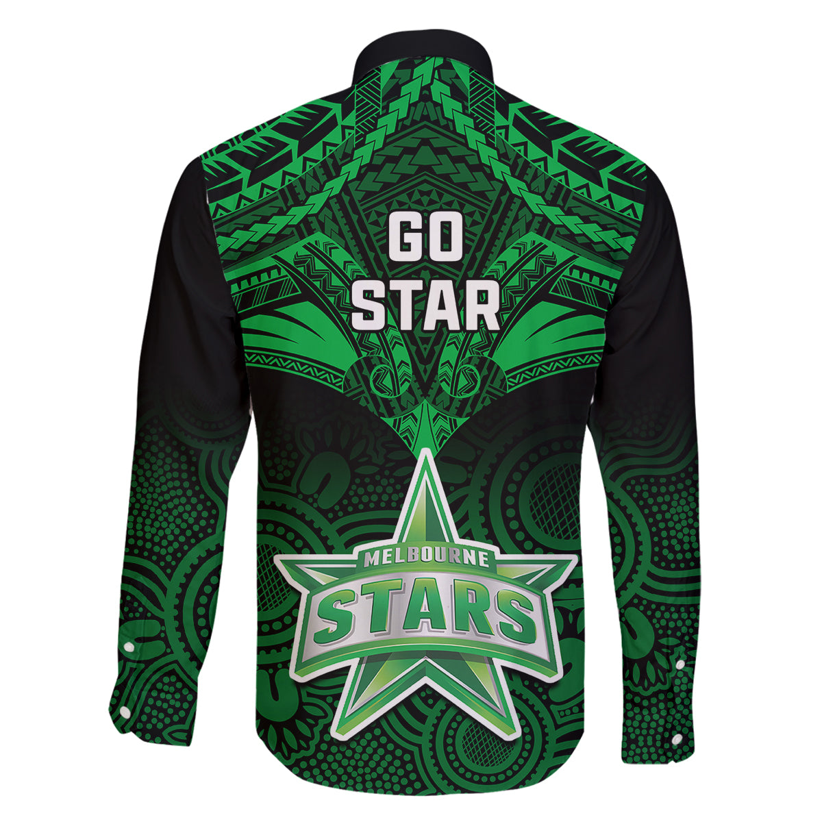 melbourne-stars-cricket-family-matching-summer-maxi-dress-and-hawaiian-shirt-2023-unique-indigenous-art-mix-polynesian-pattern
