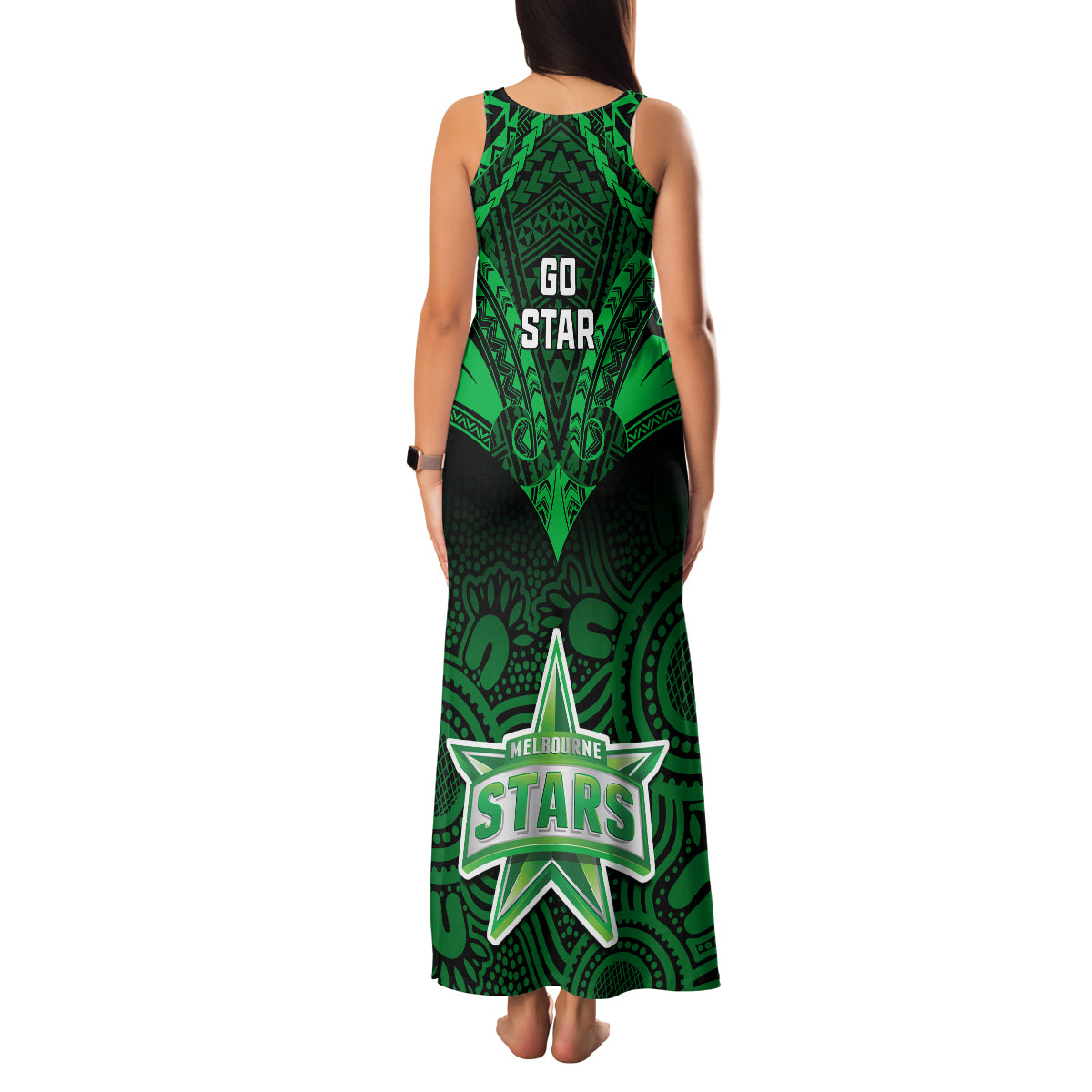 melbourne-stars-cricket-family-matching-tank-maxi-dress-and-hawaiian-shirt-2023-unique-indigenous-art-mix-polynesian-pattern