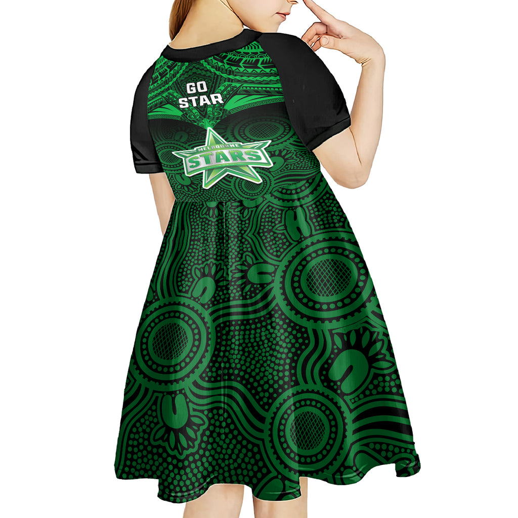 melbourne-stars-cricket-kid-short-sleeve-dress-2023-unique-indigenous-art-mix-polynesian-pattern