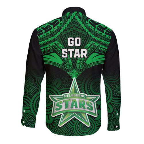 melbourne-stars-cricket-long-sleeve-button-shirt-2023-unique-indigenous-art-mix-polynesian-pattern