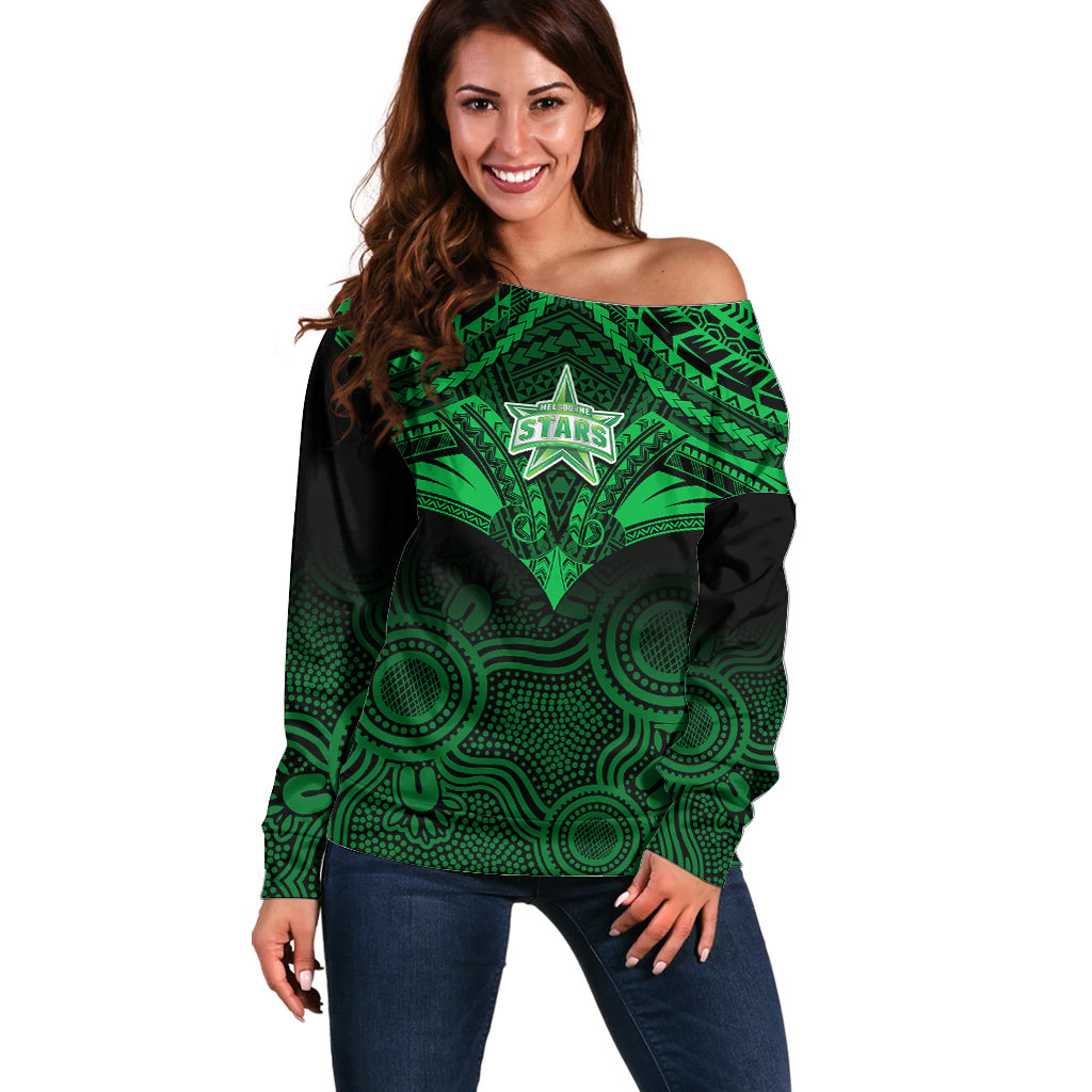 melbourne-stars-cricket-off-shoulder-sweater-2023-unique-indigenous-art-mix-polynesian-pattern