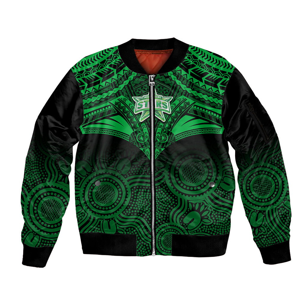 melbourne-stars-cricket-sleeve-zip-bomber-jacket-2023-unique-indigenous-art-mix-polynesian-pattern