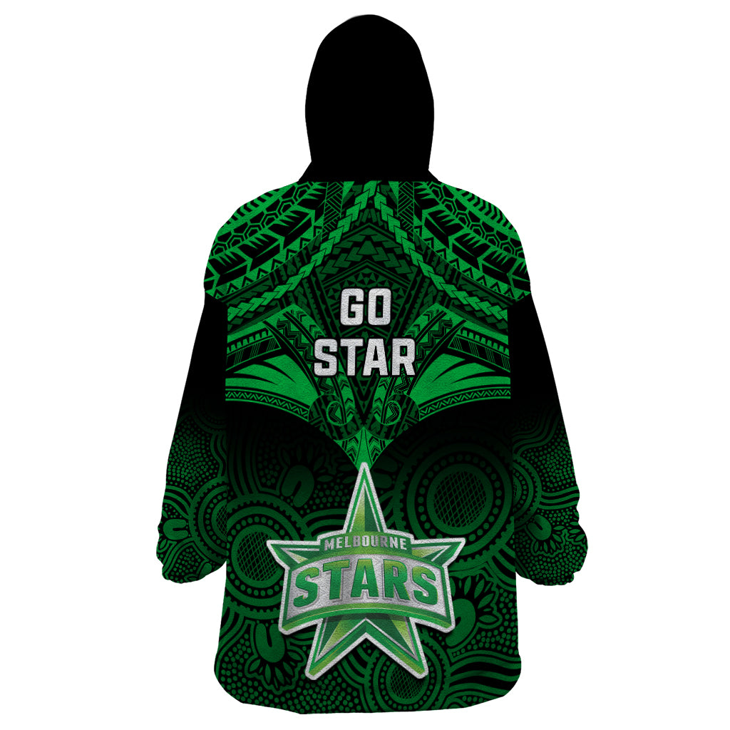 melbourne-stars-cricket-wearable-blanket-hoodie-2023-unique-indigenous-art-mix-polynesian-pattern