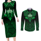 custom-melbourne-stars-cricket-couples-matching-long-sleeve-bodycon-dress-and-long-sleeve-button-shirts-2023-unique-indigenous-art-mix-polynesian-pattern