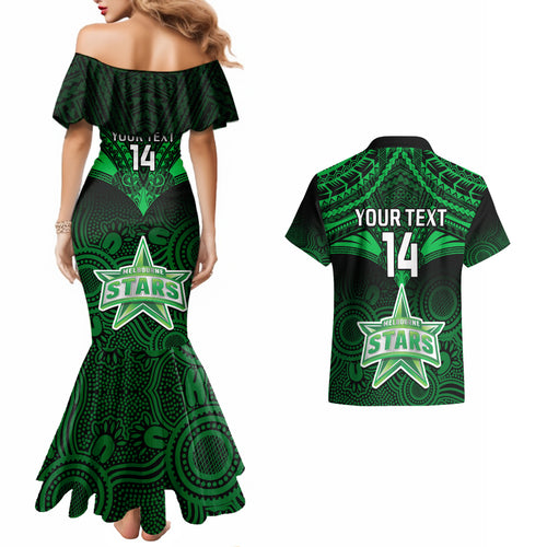 custom-melbourne-stars-cricket-couples-matching-mermaid-dress-and-hawaiian-shirt-2023-unique-indigenous-art-mix-polynesian-pattern