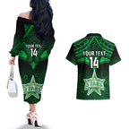custom-melbourne-stars-cricket-couples-matching-off-the-shoulder-long-sleeve-dress-and-hawaiian-shirt-2023-unique-indigenous-art-mix-polynesian-pattern