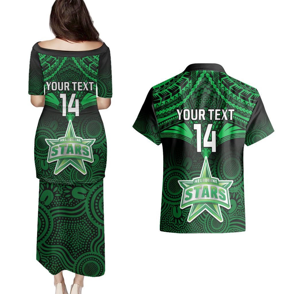 custom-melbourne-stars-cricket-couples-matching-puletasi-dress-and-hawaiian-shirt-2023-unique-indigenous-art-mix-polynesian-pattern