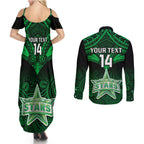 custom-melbourne-stars-cricket-couples-matching-summer-maxi-dress-and-long-sleeve-button-shirts-2023-unique-indigenous-art-mix-polynesian-pattern