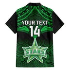 Custom Melbourne Stars Cricket Family Matching Off Shoulder Long Sleeve Dress and Hawaiian Shirt 2023 Unique Indigenous Art Mix Polynesian Pattern LT14
