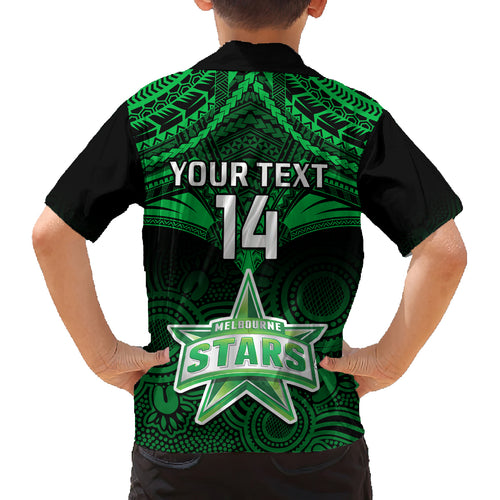 custom-melbourne-stars-cricket-kid-hawaiian-shirt-2023-unique-indigenous-art-mix-polynesian-pattern
