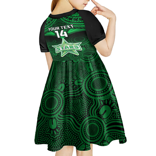 custom-melbourne-stars-cricket-kid-short-sleeve-dress-2023-unique-indigenous-art-mix-polynesian-pattern