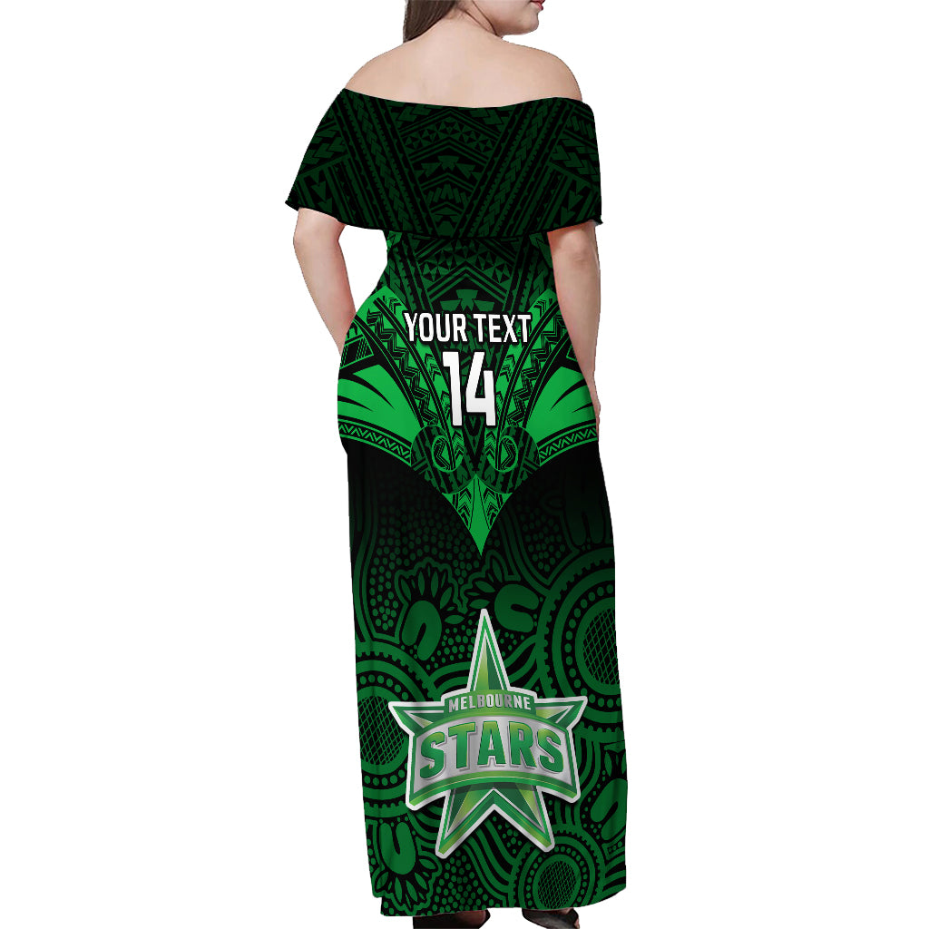 custom-melbourne-stars-cricket-off-shoulder-maxi-dress-2023-unique-indigenous-art-mix-polynesian-pattern