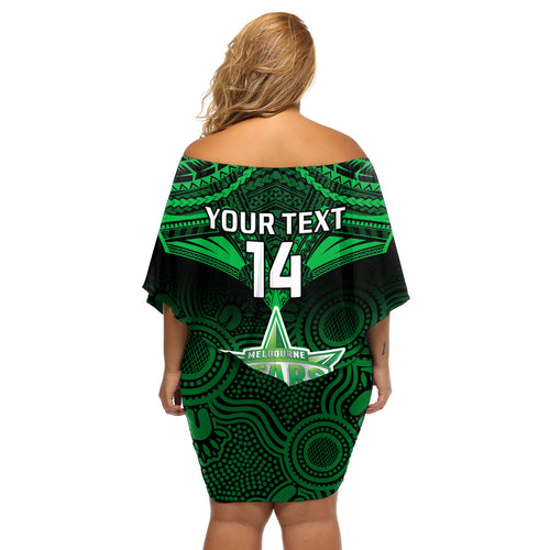 custom-melbourne-stars-cricket-off-shoulder-short-dress-2023-unique-indigenous-art-mix-polynesian-pattern