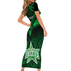 custom-melbourne-stars-cricket-short-sleeve-bodycon-dress-2023-unique-indigenous-art-mix-polynesian-pattern